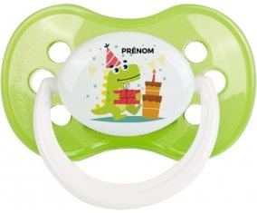 Joyeux anniversaire style 3 + prénom : Vert classique embout anatomique