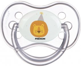 Lion anniversaire + prénom : Transparente classique embout anatomique
