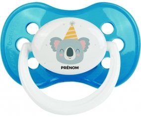 Koala anniversaire + prénom : Cyan classique embout anatomique