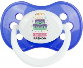 Gâteau anniversaire + prénom : Tétine Anatomique personnalisée