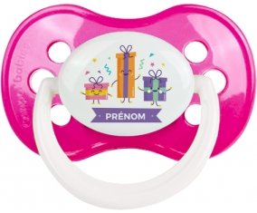 Cadeaux anniversaire style 1 + prénom : Rose foncé classique embout anatomique