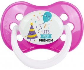 let's party anniversaire + prénom : Rose classique embout anatomique