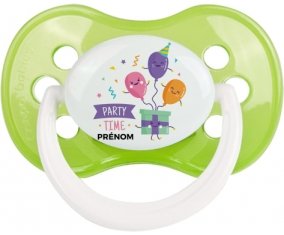 Party time anniversaire + prénom : Vert classique embout anatomique