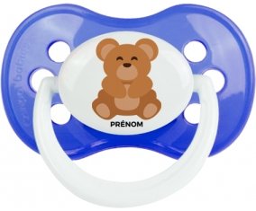 Ours + prénom : Bleu classique embout anatomique