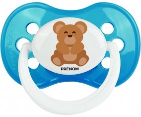 Ours + prénom : Cyan classique embout anatomique
