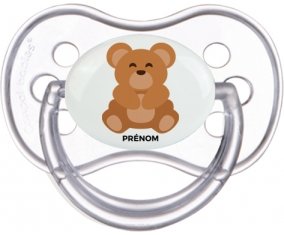Ours + prénom : Transparente classique embout anatomique