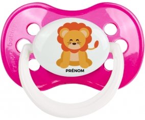 Lion style 3 + prénom : Rose foncé classique embout anatomique