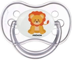 Lion style 3 + prénom : Transparente classique embout anatomique