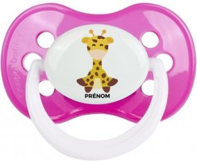 Girafe style 4 + prénom : Rose classique embout anatomique