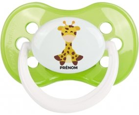 Girafe style 4 + prénom : Vert classique embout anatomique