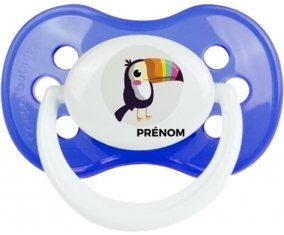 Toucan + prénom : Bleu classique embout anatomique