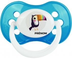 Toucan + prénom : Cyan classique embout anatomique