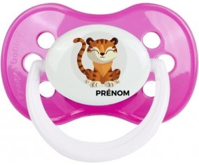 Tigre style 1 + prénom : Rose classique embout anatomique
