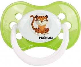 Tigre style 1 + prénom : Vert classique embout anatomique