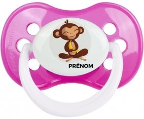 Singe style 3 + prénom : Rose classique embout anatomique