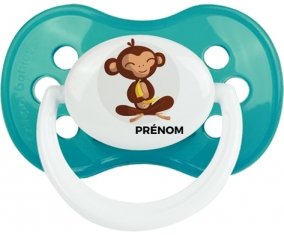 Singe style 3 + prénom : Turquoise classique embout anatomique