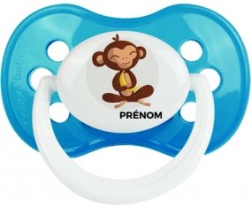 Singe style 3 + prénom : Cyan classique embout anatomique