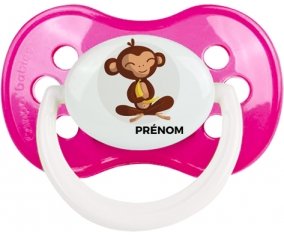 Singe style 3 + prénom : Rose foncé classique embout anatomique
