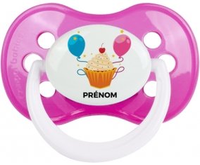Gâteau ballon anniversaire + prénom : Rose classique embout anatomique