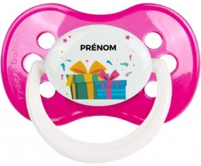 Cadeaux anniversaire style 2 + prénom : Rose foncé classique embout anatomique