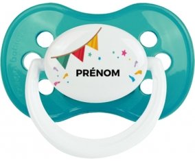 Guirlande + prénom : Turquoise classique embout anatomique