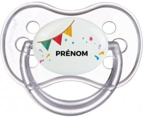 Guirlande + prénom : Transparente classique embout anatomique