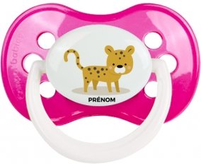 Tigre style 2 + prénom : Rose foncé classique embout anatomique