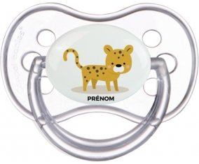 Tigre style 2 + prénom : Transparente classique embout anatomique