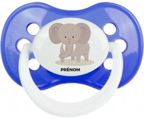 Éléphant style 5 + prénom : Sucette Anatomique personnalisée