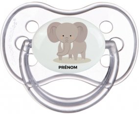 Éléphant style 5 + prénom : Transparente classique embout anatomique