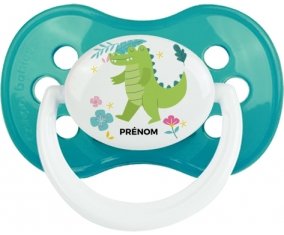 Croco + prénom : Turquoise classique embout anatomique