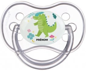 Croco + prénom : Transparente classique embout anatomique