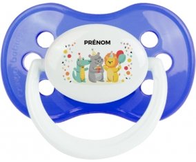 Fête d'anniversaire + prénom : Bleu classique embout anatomique