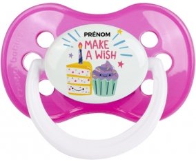 Make a wish + prénom : Rose classique embout anatomique