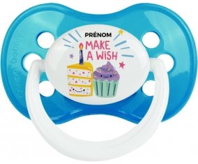 Make a wish + prénom : Cyan classique embout anatomique