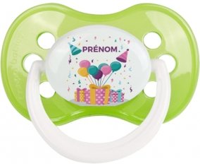 Happy birthday style 5 + prénom : Vert classique embout anatomique