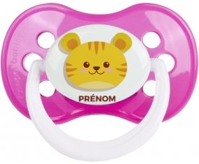 Tigre style 3 + prénom : Rose classique embout anatomique
