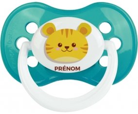 Tigre style 3 + prénom : Turquoise classique embout anatomique