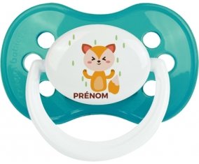 Renard style 1 + prénom : Turquoise classique embout anatomique