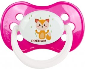 Renard style 1 + prénom : Rose foncé classique embout anatomique