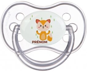 Renard style 1 + prénom : Transparente classique embout anatomique