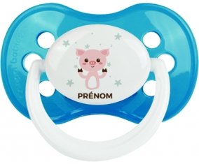 Cochon + prénom : Cyan classique embout anatomique