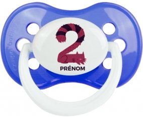 Tetine Deux ans anniversaire style 4 + prénom embout Anatomique personnalisée