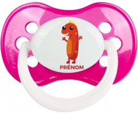 un an anniversaire style 5 + prénom : Rose foncé classique embout anatomique