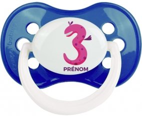 Trois ans anniversaire style 5 + prénom : Marine classique embout anatomique