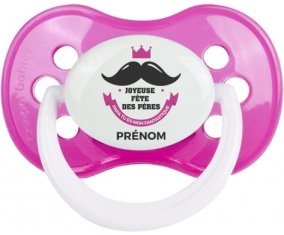 Joyeuse Fêtes des pères style 1 fille + prénom : Rose classique embout anatomique