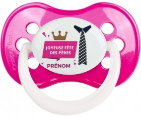 Joyeuse Fêtes des pères style 2 fille + prénom : Rose foncé classique embout anatomique