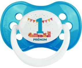 un an anniversaire style 6 + prénom : Cyan classique embout anatomique