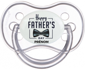 Happy father's day style 1 + prénom : Transparente classique embout anatomique