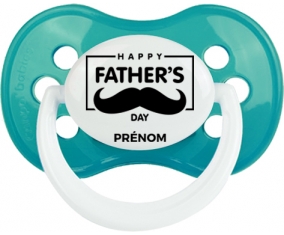 Happy father's day style 2 + prénom : Turquoise classique embout anatomique
